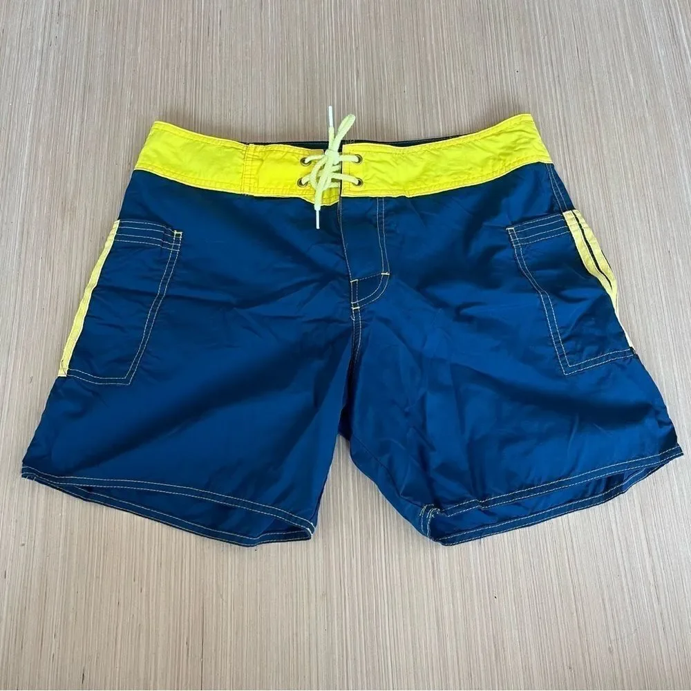 Sauvage Men's Navy Blue & Yellow Swimsuit